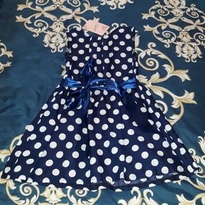 Navy blue and White polkadot dress
